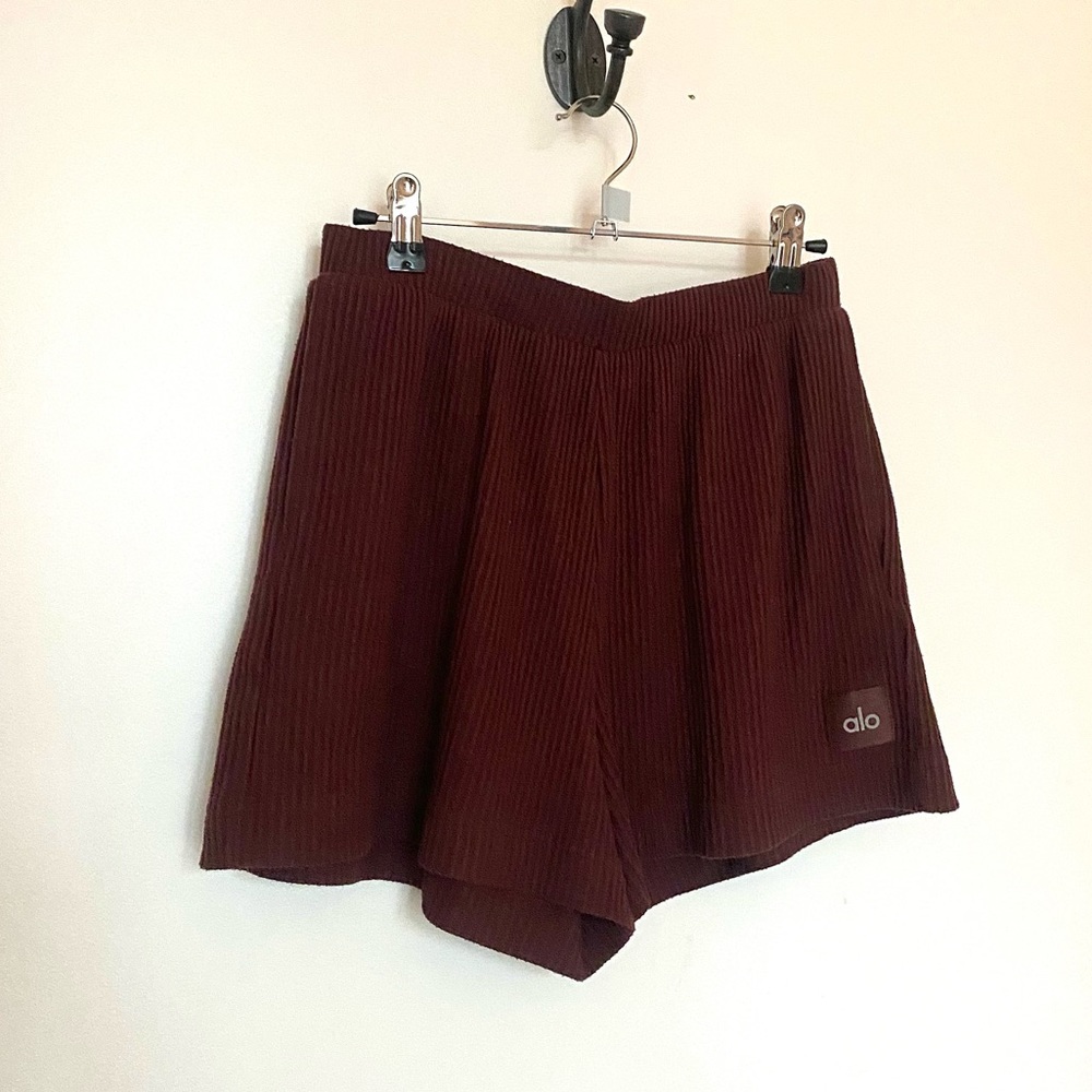 Alo Burgundy Lounge Shorts
